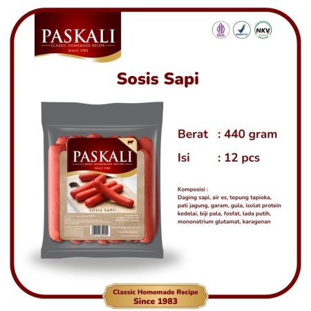 Sosis Sapi Paskali 440 Gram Isi 12 Pcs