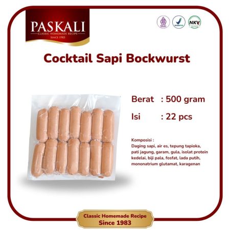 Cocktail Sapi Bockwurst Premium Sosis Paskali