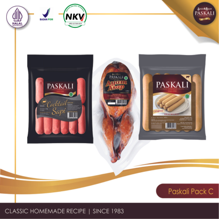 Paskali Pack- Ayam Asap 1 ekor, Cocktail Sapi 12pc, Bratwurst Original